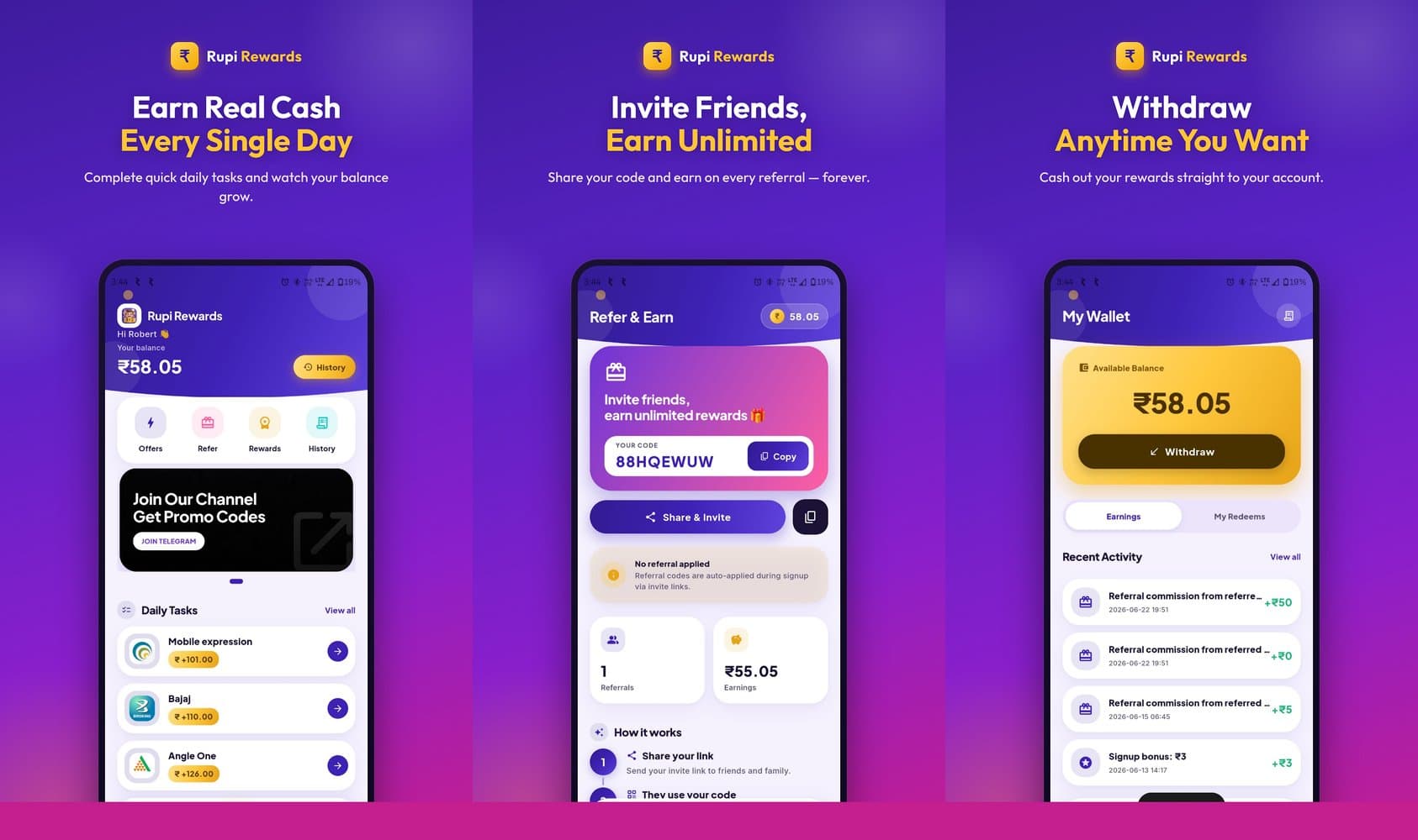 Rupi Rewards — Earn & Cash-out App